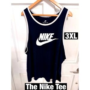 The Nike Tee Tri-Blend Athletic Shirt - Black with white Trim Big front Logo